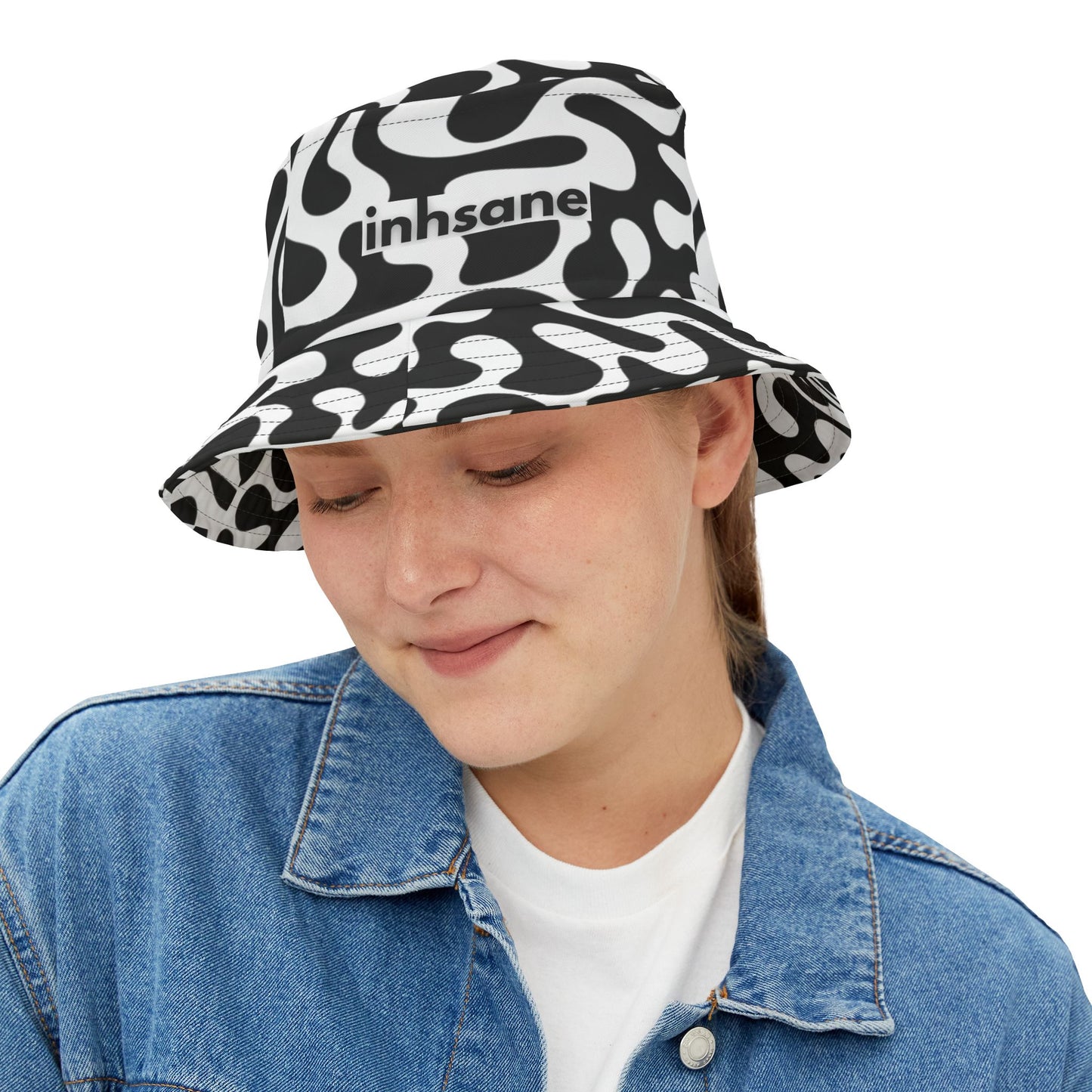 inhsane panda print bucket hat